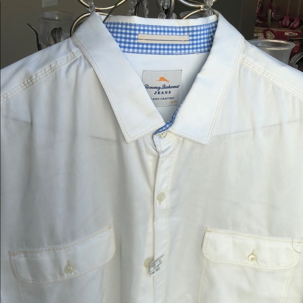 Tommy Bahama 2XT white Tencel button down 2pocket